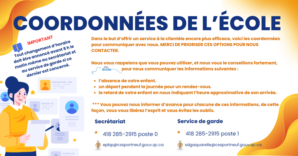 Coordonnees de lecole