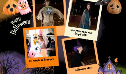 Orange Black Instants Kids Illustrated Halloween Photos Collage