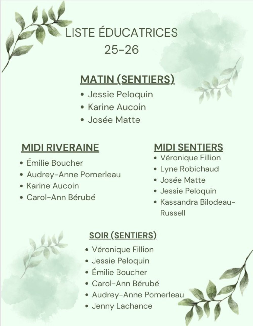Educatrice par ecole 2026 03 17
